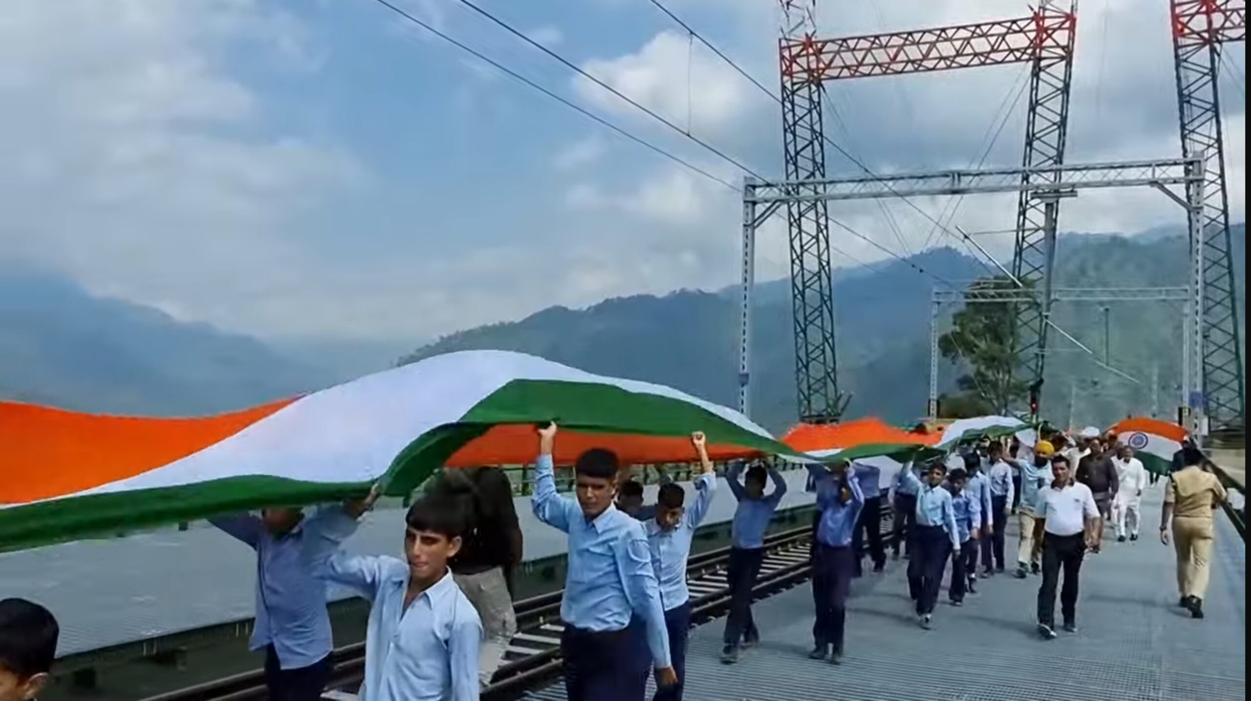 Tiranga Rally on World highest railway bridge